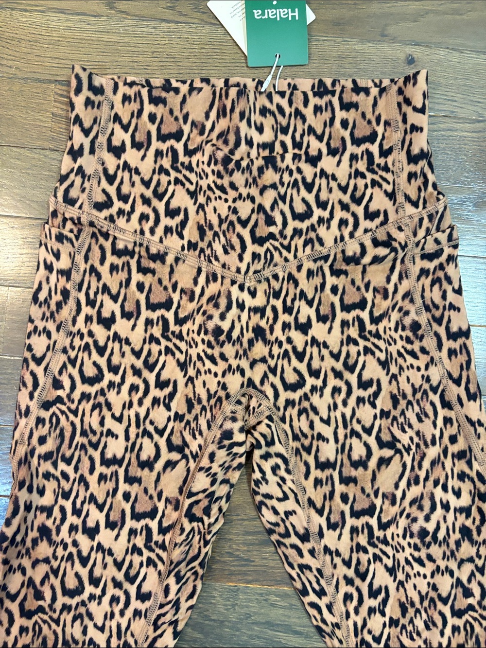 HALARA Leopard Print High-Waist Leggings in Pink and Black